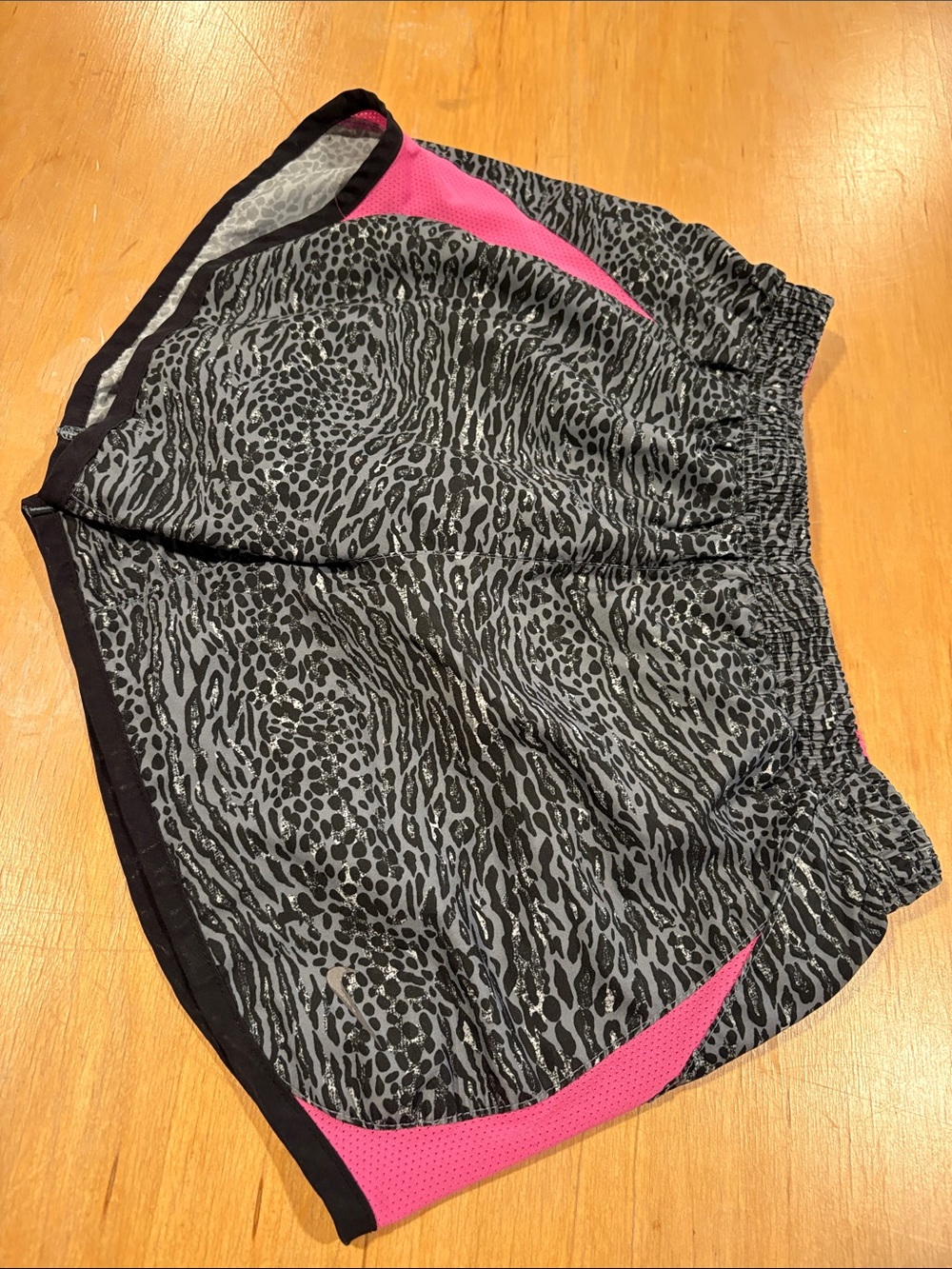 Nike Girls Black & Pink Animal Print Athletic Shorts